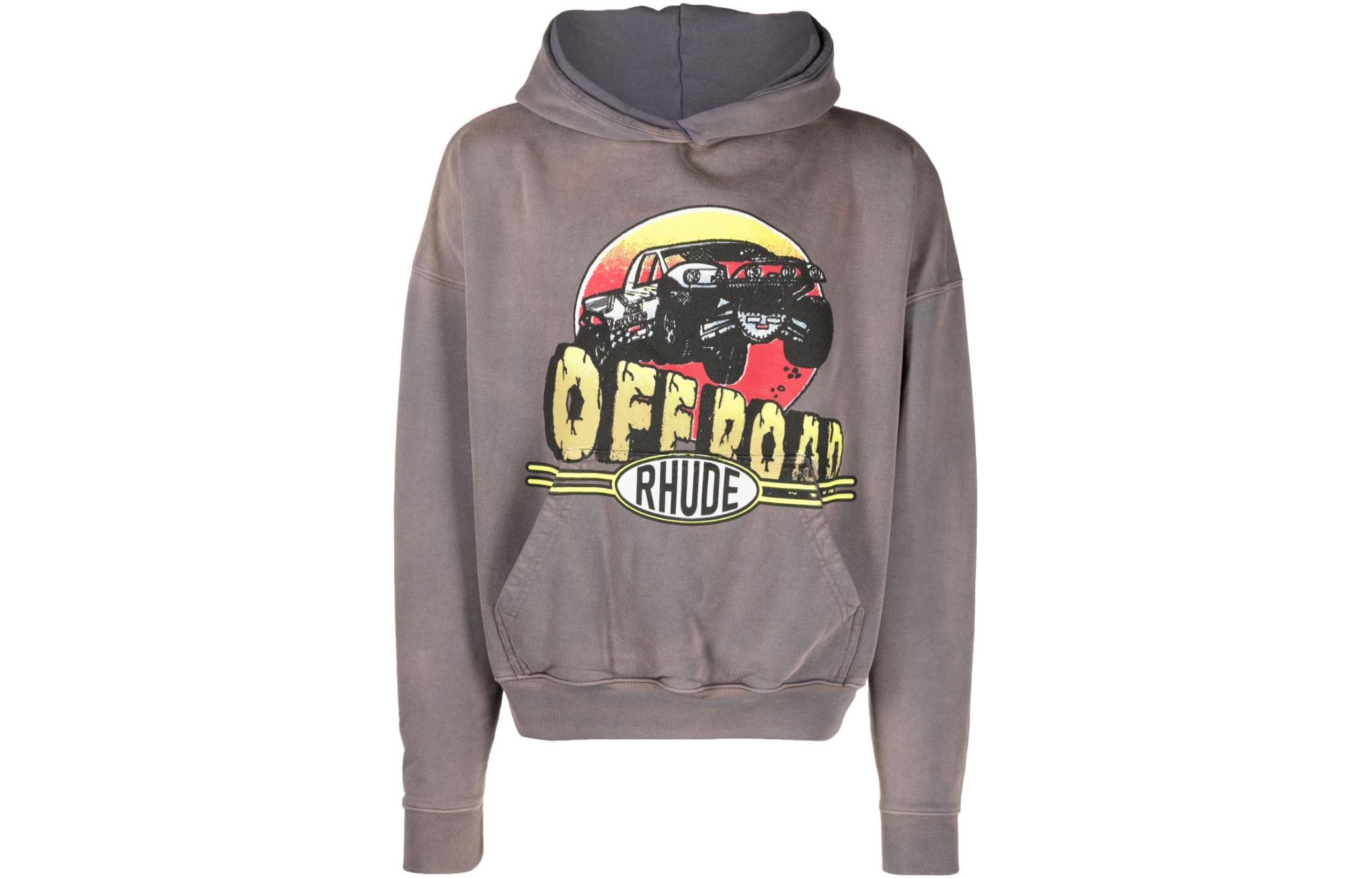 Rhude RHODE Logo Print Hoodie Fog Grey RHPF23HO0601267539848