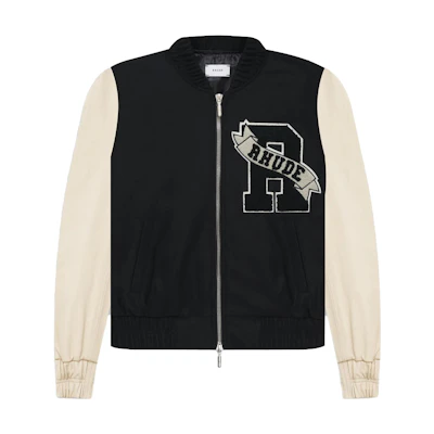 Rhude RHODE Logo V-Neck Zip Long Sleeve Casual Jacket Men’s Black RHPF22JA08362165