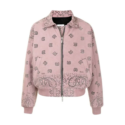 Rhude RHODE Paisley Zip-Up Bomber Jacket Pink RHFW20JA000000490120