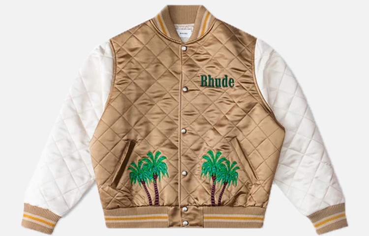 Rhude RHODE Patchwork Print Button-Up Long Sleeve Jacket Brown Mens RHSS23JA30011595