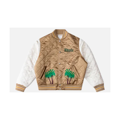 Rhude RHODE Patchwork Print Button-Up Long Sleeve Jacket Brown Mens RHSS23JA30011595