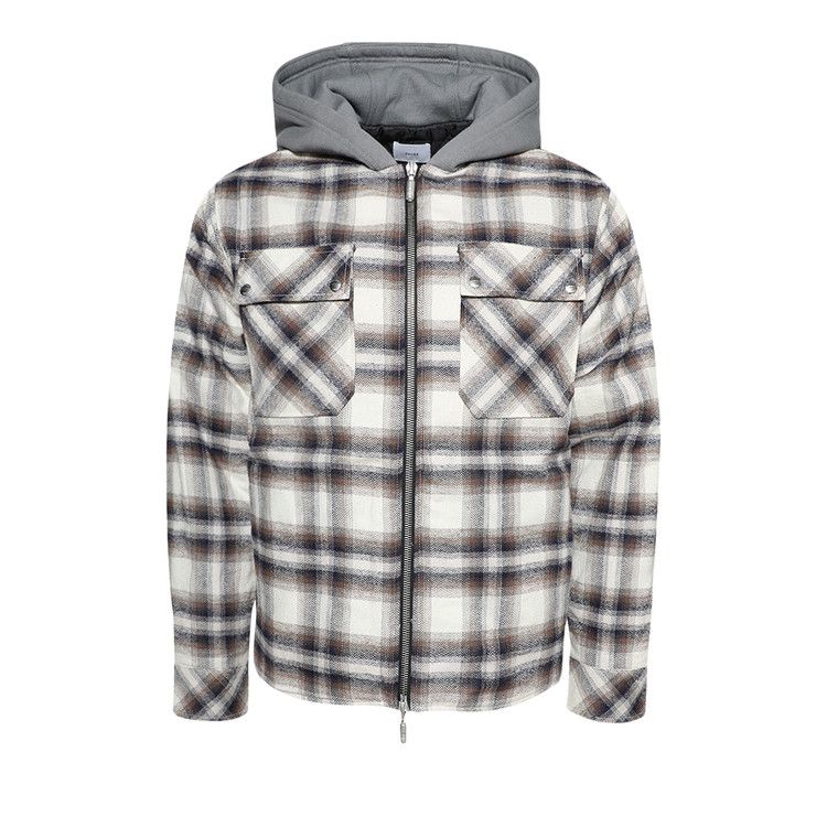 Rhude RHODE Plaid Zip-Up Hoodie Jacket Unisex Brown FW24JA070120108