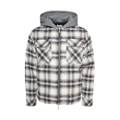 Rhude RHODE Plaid Zip-Up Hoodie Jacket Unisex Brown FW24JA070120108