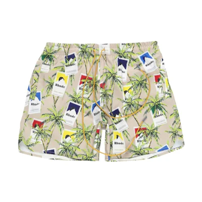 Rhude RHODE Printed Mid-Rise Drawstring Shorts Multicolor Fashion. RHSS23PA91020326