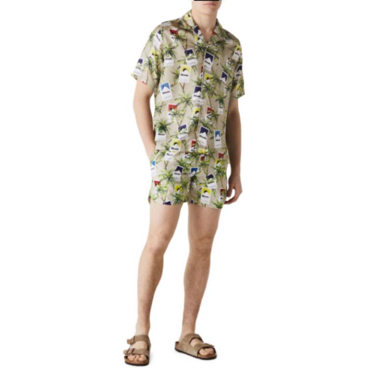 Lookbook Rhude RHODE Celana Pendek Mid-Rise Drawstring Motif Multicolor Fashion. RHSS23PA91020326