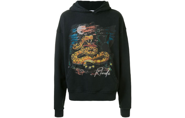 Rhude RHODE Seven Snake Graphic Hoodie Black RHU07MS20038