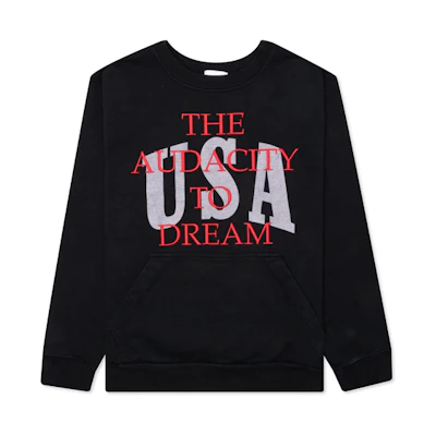 Rhude RHODE SS21 Letter Print Black Crewneck Pullover Sweatshirt RHPS21SW00000001