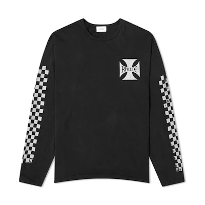 Rhude RHODE SS21 Logo Plaid Pullover Long Sleeve Sweatshirt Black Mens RHU08PF20017