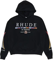 Rhude RHODE SS23 Black Pullover Hoodie with Letter Pattern - Long Sleeve SS23HO25838610 Rhude RHODE SS23 Black Pullover Hoodie with Letter Pattern - Long Sleeve SS23HO25838610