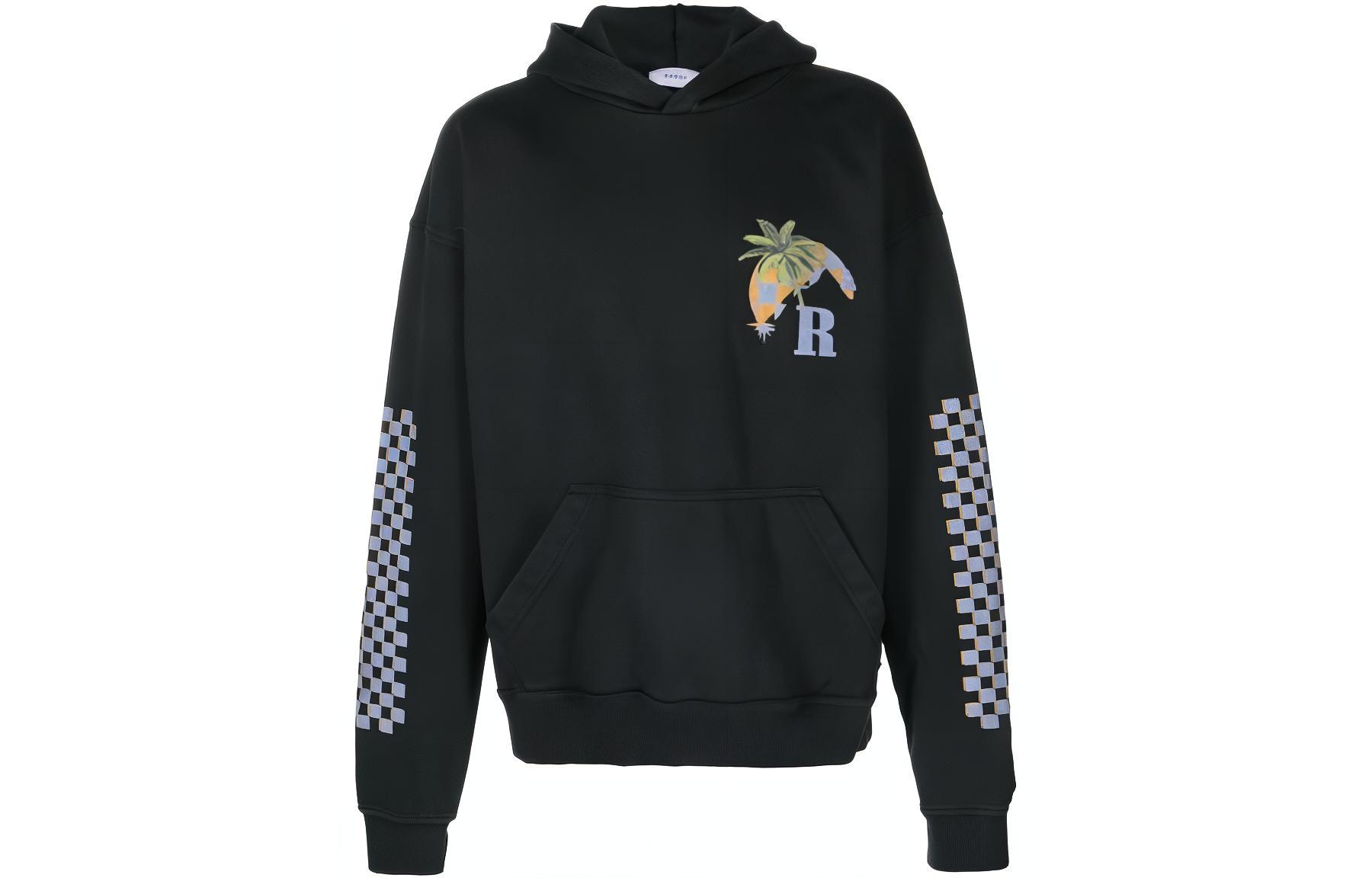 Rhude RHODE SS23 Front Graphic Print Pullover Hoodie Black  Long Sleeve. RHPS23HO01826610BLK
