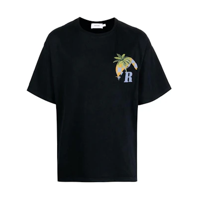 Rhude RHODE SS23 Letter Cartoon Print Black Crewneck T-Shirt Mens. RHPS23TT04837610C0610