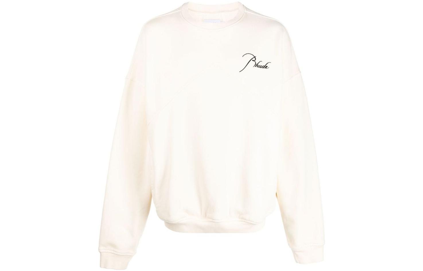 Rhude RHODE SS23 Logo Embroidered Crewneck Long Sleeve Sweatshirt White RHPS23SW04826611