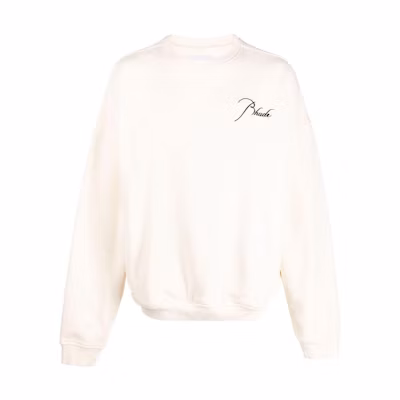 Rhude RHODE SS23 Logo Embroidered Crewneck Long Sleeve Sweatshirt White RHPS23SW04826611
