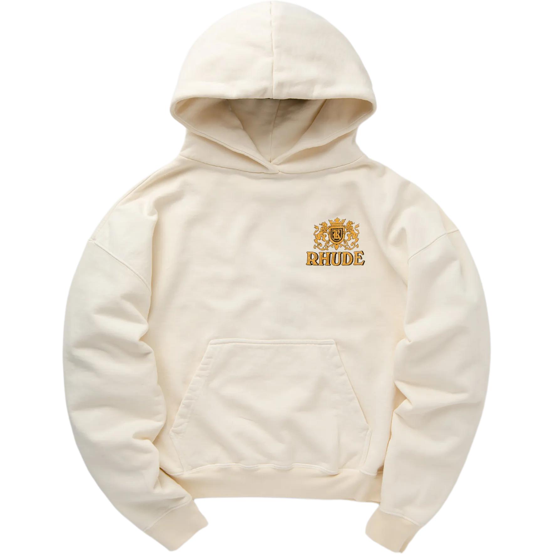 Rhude RHODE White Hoodie with Letter Graphic Print Long Sleeve RHSS24HO010126110611