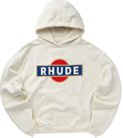 Rhude RHODE White Pullover Hoodie with Letter Graphic Print for Men RHPF24HO020120241 Rhude RHODE White Pullover Hoodie with Letter Graphic Print for Men RHPF24HO020120241