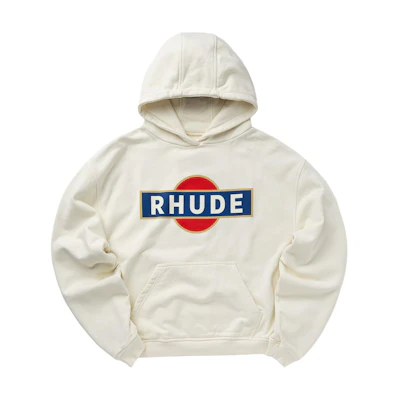 Rhude RHODE White Pullover Hoodie with Letter Graphic Print for Men RHPF24HO020120241