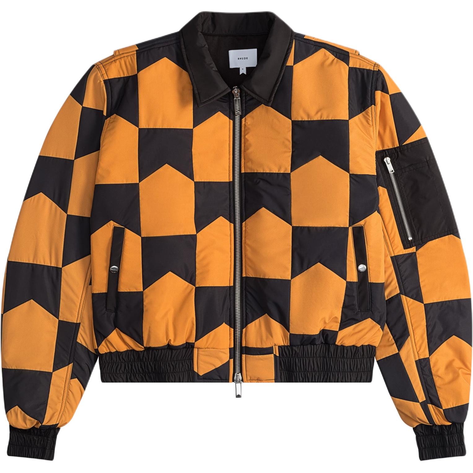 Rhude RHODE Yellow All-Over Print Collared Zip Jacket RHPS24JA02196502-BLO