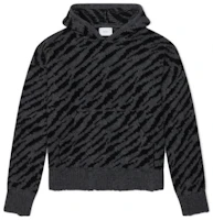 Rhude RHODE Zebra Knit Hoodie Animal Print Pullover Black Long Sleeve RHPF23H008151674BCR Rhude RHODE Zebra Knit Hoodie Animal Print Pullover Black Long Sleeve RHPF23H008151674BCR