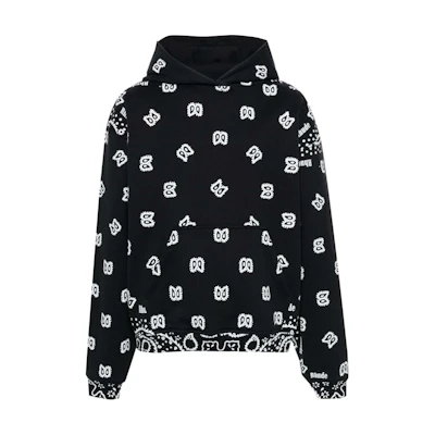 Rhude RHUE All-Over Print Pullover Hoodie Black RHPF24HO018562306