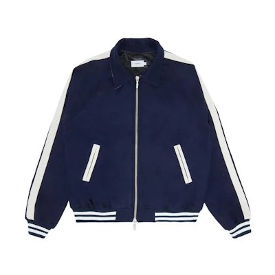 Rhude RHUE FW22 Logo Print Collared Long Sleeve Jacket Blue - RHFW22JA45674302