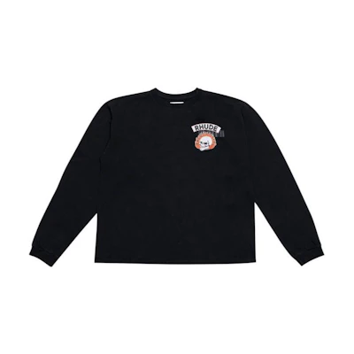 Rhude RHUE Graphic Print Crewneck Long Sleeve Sweatshirt Black FW23TT10012610