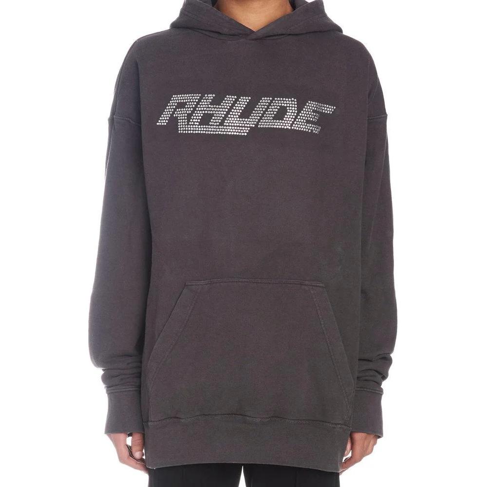 Rhude RHUE Rhinestone Logo Black Hoodie Men’s Long Sleeve 02AHO03801