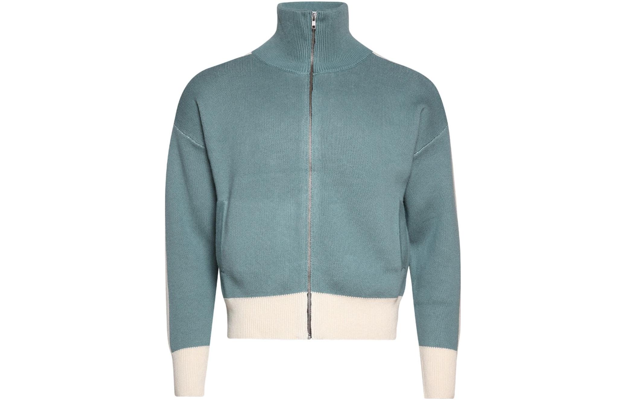 Rhude RHUE Zip-Up High Neck Patchwork Jacket Blue RHPS23JA03822184