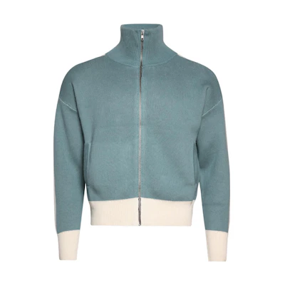 Rhude RHUE Zip-Up High Neck Patchwork Jacket Blue RHPS23JA03822184