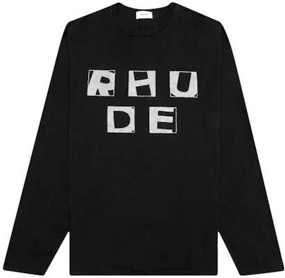 Rhude RHUGE 寬鬆版型標誌印花黑色男款圓領長袖棉衫 PS21TT00000004 Buy Rhude RHUGE 寬鬆版型標誌印花黑色男款圓領長袖棉衫 PS21TT00000004