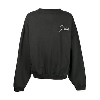 Rhude RHUGE SS22 Logo Print Colorblock Long Sleeve Sweatshirt Black RHFW21TT14012372372