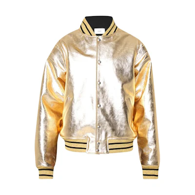 Rhude Solid Color Baseball Collar Button-Up Jacket Gold FW23JA19427125
