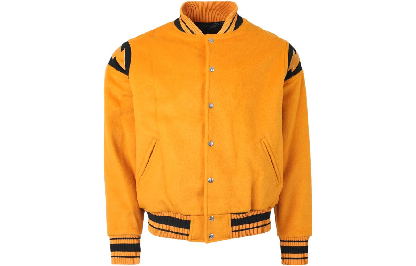 Rhude Solid Color Baseball Collar Jacket Orange Long Sleeve RHPF22JA09362121