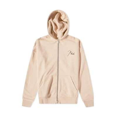 Rhude Solid Color Logo Embroidered Hoodie Men’s Beige RHPS23HO068260330033