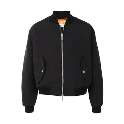 Rhude Solid Color Zip-Up Bomber Jacket Black RHU08PF20091