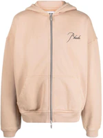 Rhude Solid Color Zip Hoodie Light Beige RHPS23HO06826033 Rhude Solid Color Zip Hoodie Light Beige RHPS23HO06826033