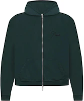 Rhude Solid Zip-Up Hoodie Unisex - Dark Green PS21HO00000003 Rhude Solid Zip-Up Hoodie Unisex - Dark Green PS21HO00000003