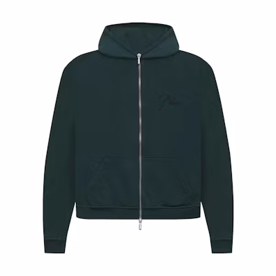 Rhude Solid Zip-Up Hoodie Unisex - Dark Green PS21HO00000003