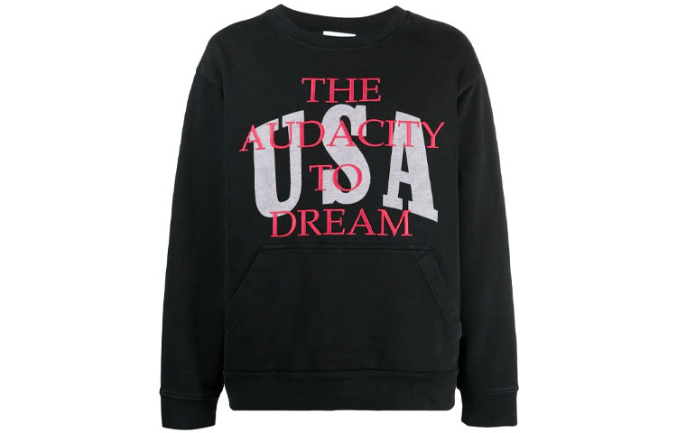 Rhude SS21 Black Crewneck Sweatshirt with Letter Print Casual Design SW00000001FELPA