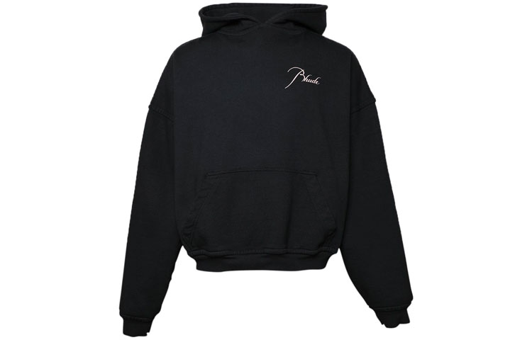 Rhude SS21 Black Swan Graphic Hoodie Black Pullover RHFW20HO00000004