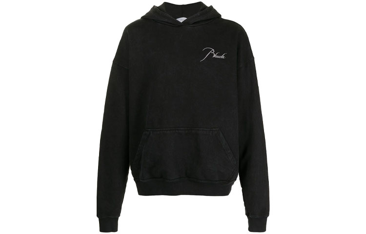 Rhude SS21 Contre-Mundum Letter Print Hoodie Black Mens RHFW20HO00000007