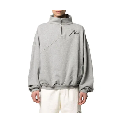 Rhude SS21 Embroidered Logo Zip Hoodie Men’s Grey SW00000007FELPA
