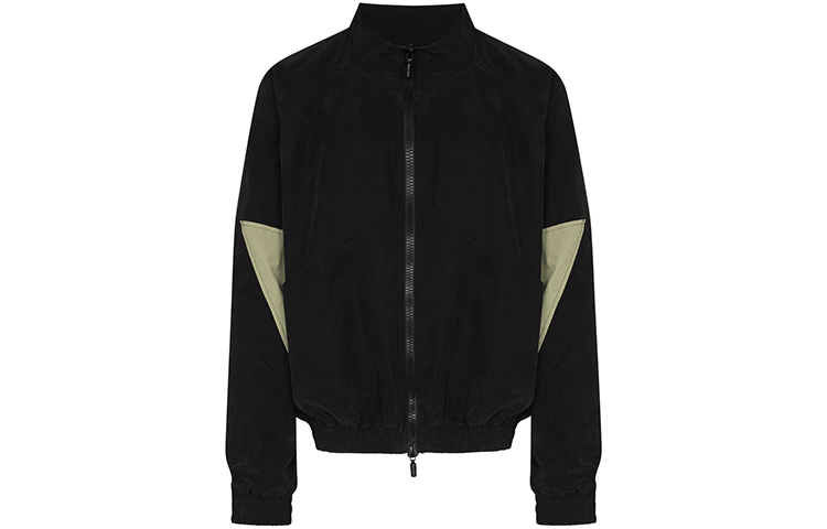 Rhude SS21 Logo Patchwork Colorblock Loose Track Jacket Black RHPS21JA00000010