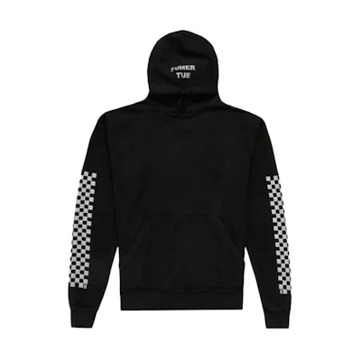 RHUDE SS21 Vintage Black Checkered Printed Hoodie Men’s Black RHPS21HO00000007