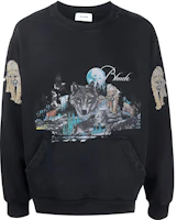 Rhude SS21 Wolf Print Crewneck Pullover Sweatshirt Black RHFW20SW00000011 Rhude SS21 Wolf Print Crewneck Pullover Sweatshirt Black RHFW20SW00000011