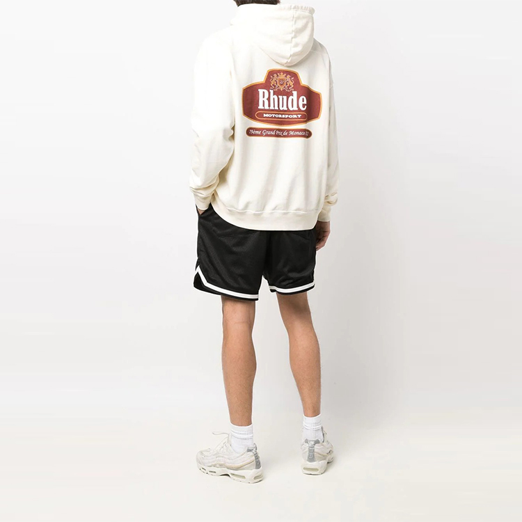 Lookbook Hoodie Lelaki Rhude SS22 Logo Cetak Warna Putih Kusam RHSS22HO05012611