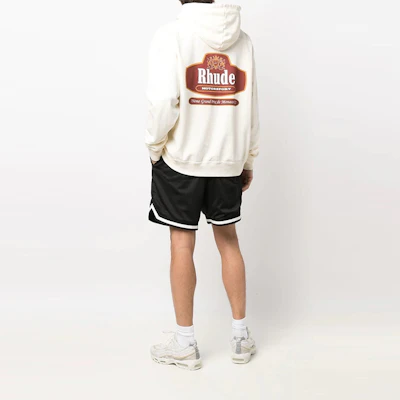 Hoodie Lelaki Rhude SS22 Logo Cetak Warna Putih Kusam RHSS22HO05012611 Lookbook Hoodie Lelaki Rhude SS22 Logo Cetak Warna Putih Kusam RHSS22HO05012611