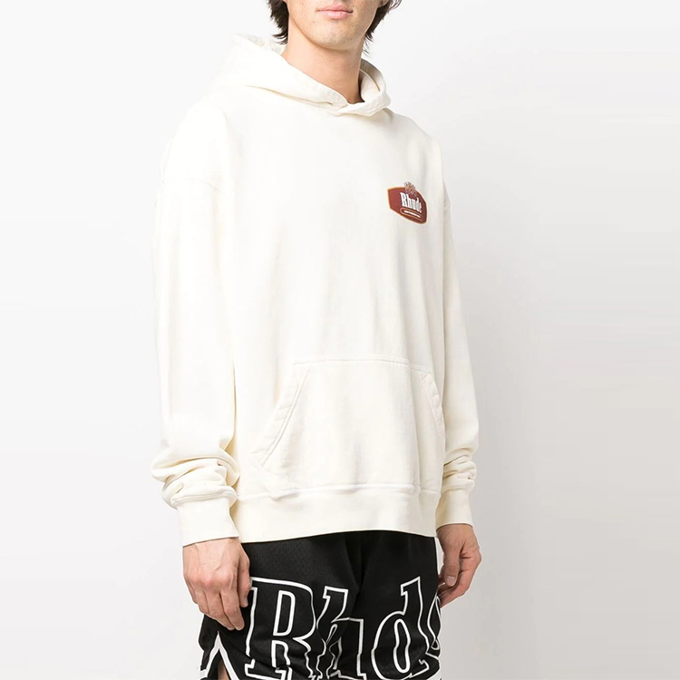 Shop Hoodie Lelaki Rhude SS22 Logo Cetak Warna Putih Kusam RHSS22HO05012611