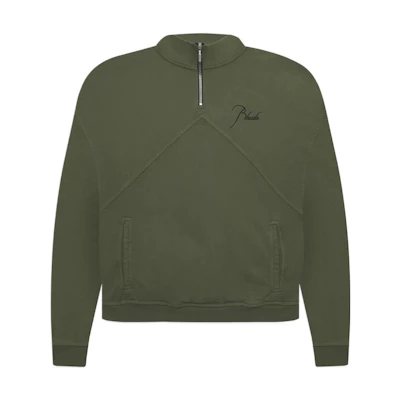 Rhude SS22 Quarter Zip Solid Half-Zip High Collar Jacket Green Men’s Rhude26645