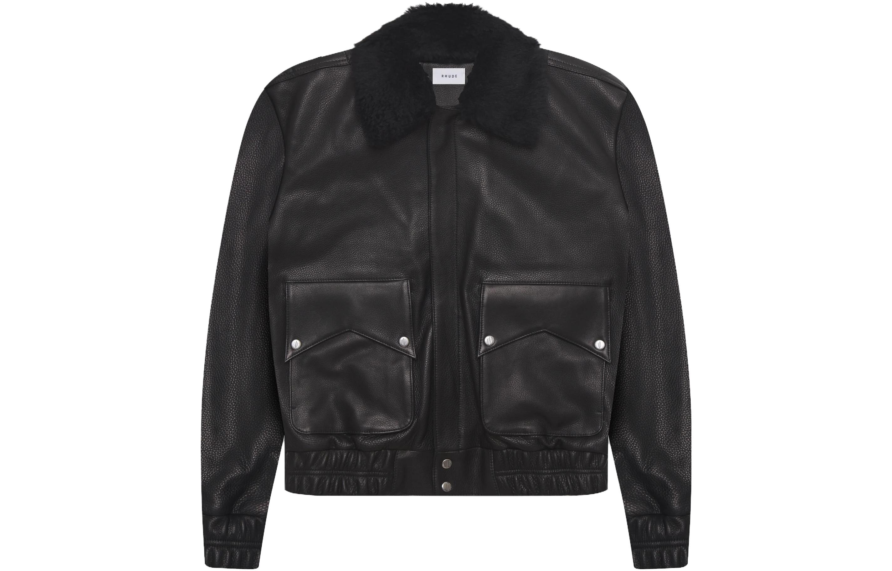 Rhude SS23 Black Casual Collared Long-Sleeve Jacket RHFW21JA2204337