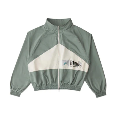 Rhude SS23 Color-Block Standing Collar Bomber Jacket Men’s Pale Lake Blue RHP523JA04176184
